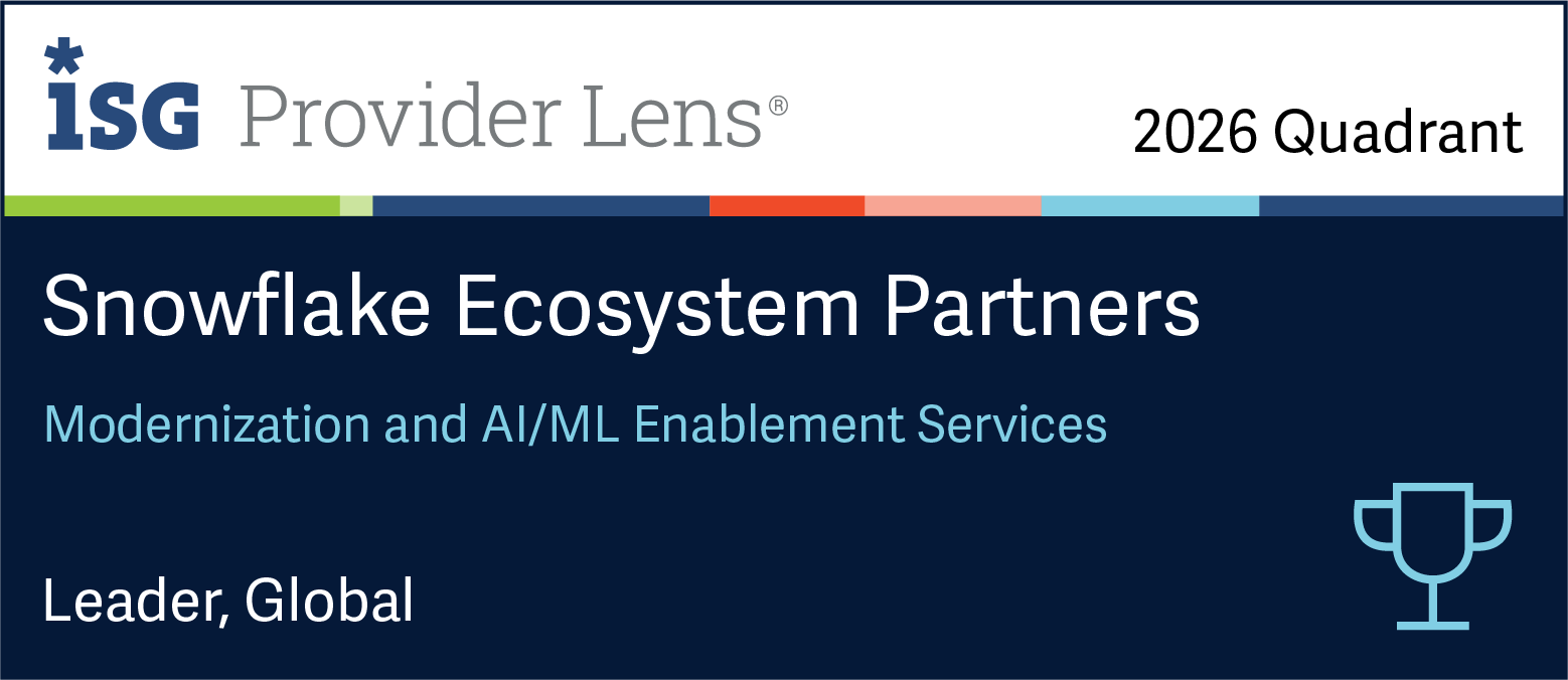 ISG Provider Lens 2026 Quadrant – Snowflake Ecosystem Partners – Modernization and AI/ML Enablement Services – Leader, Global