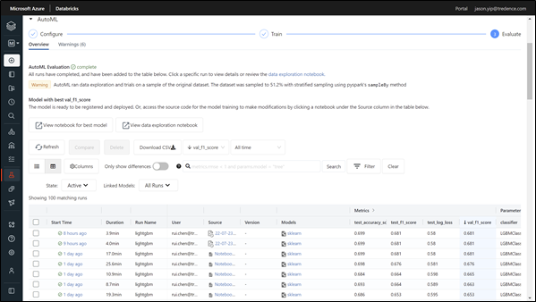 Databricks' AutoML interface